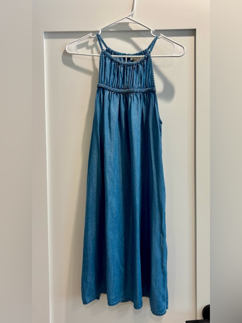 Like New, Lucky Brand, Blue Chambray Mini Sundress